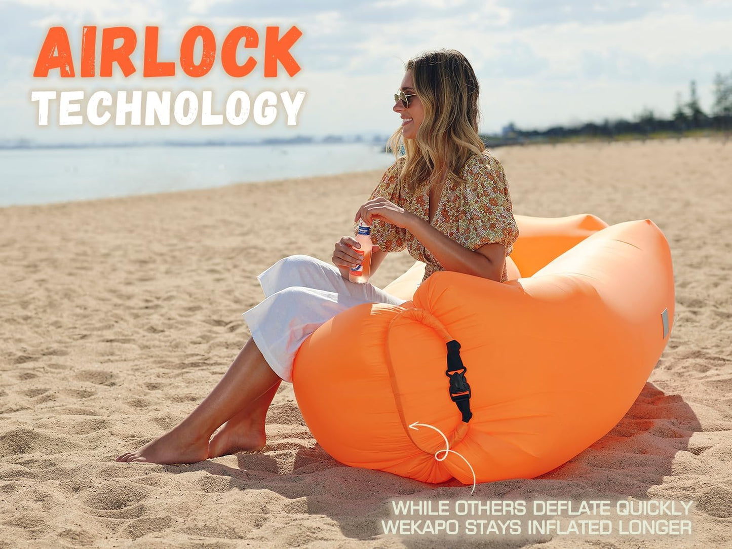 Inflatable Lounger Air Sofa Hammock-Portable,Water Proof& Anti-Air Leaking Design-Ideal Couch for Backyard Beach Traveling Camping Picnics & Music Festivals
