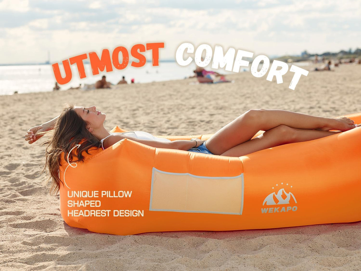 Inflatable Lounger Air Sofa Hammock-Portable,Water Proof& Anti-Air Leaking Design-Ideal Couch for Backyard Beach Traveling Camping Picnics & Music Festivals